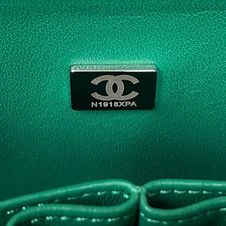 Chanel Small Classic Double Flap Bag Green Lambskin – CB030