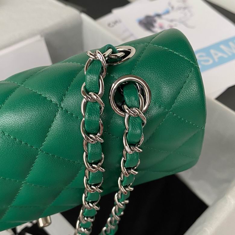 Chanel Small Classic Double Flap Bag Green Lambskin – CB030