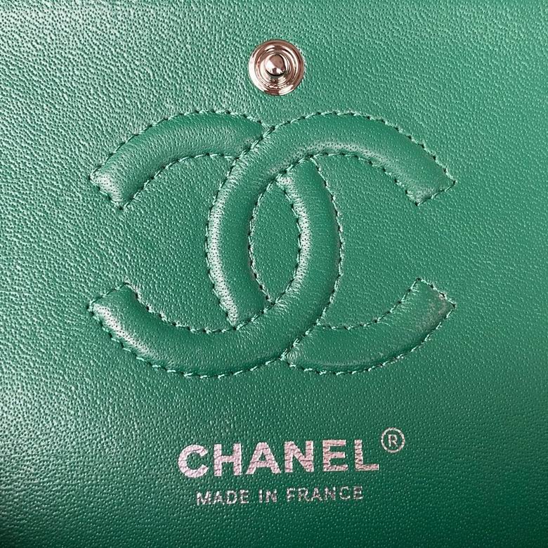 Chanel Small Classic Double Flap Bag Green Lambskin – CB030
