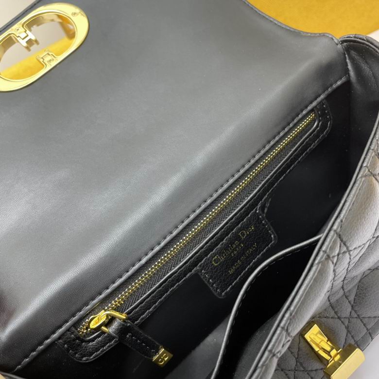 Medium Dior Caro Bag Black Supple Cannage Calfskin – DB068