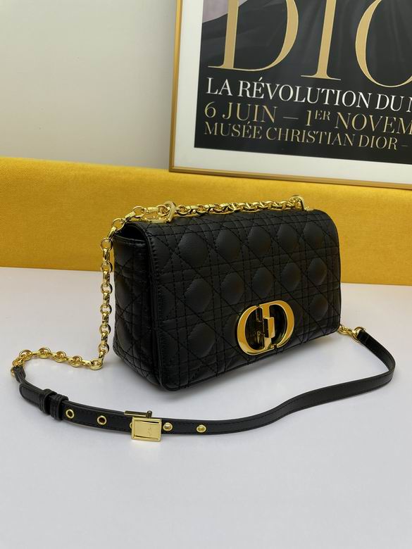 Medium Dior Caro Bag Black Supple Cannage Calfskin – DB068