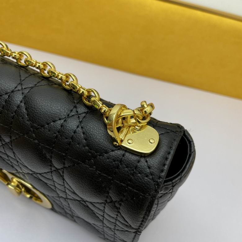 Medium Dior Caro Bag Black Supple Cannage Calfskin – DB068