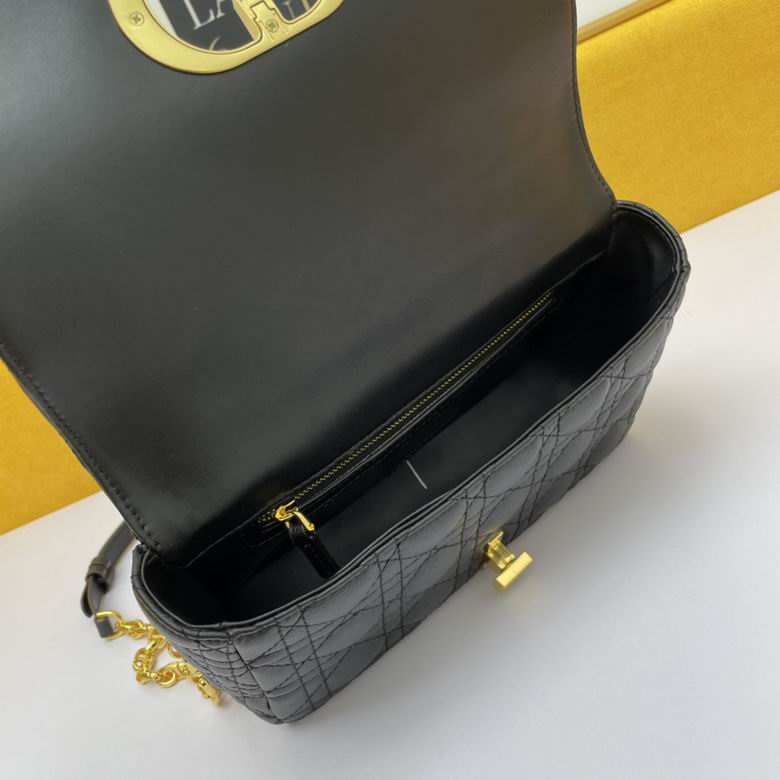 Medium Dior Caro Bag Black Supple Cannage Calfskin – DB068