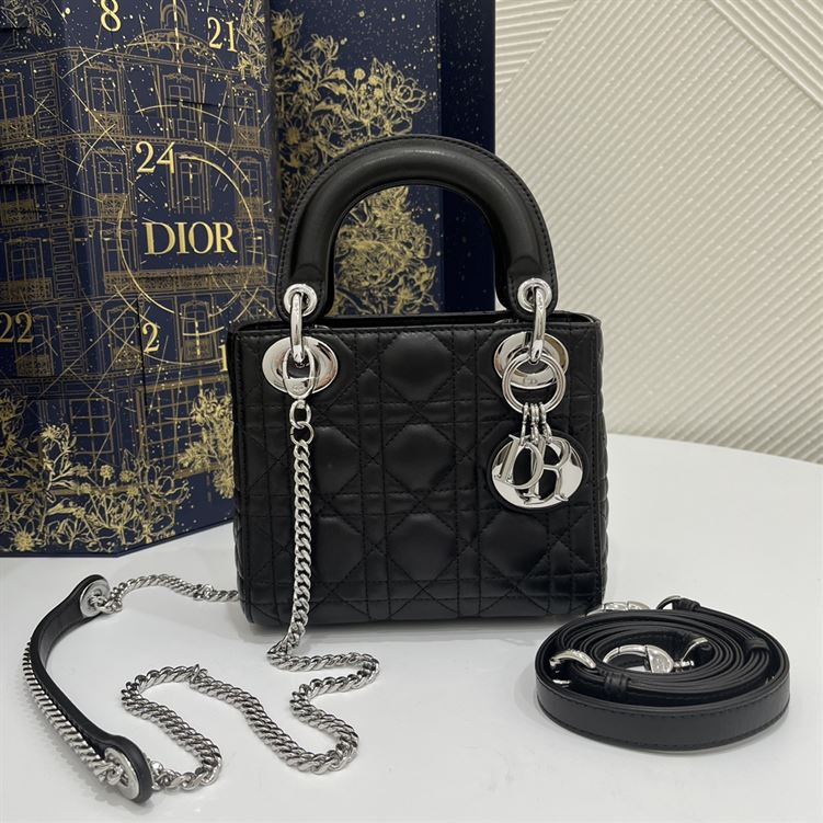 Mini Lady Dior Bag Black Cannage Lambskin – DB054