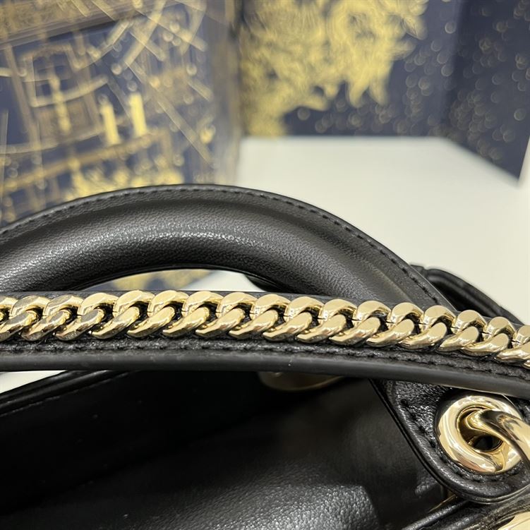 Mini Lady Dior Bag Black Cannage Lambskin Gold Hardware – DB061
