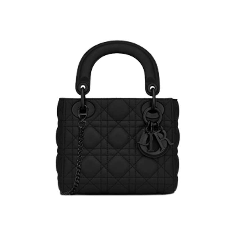 Mini Lady Dior Bag Black Ultramatte Cannage Calfskin – DB051