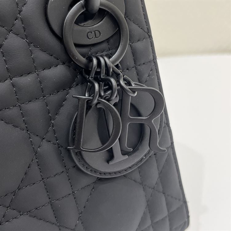 Mini Lady Dior Bag Black Ultramatte Cannage Calfskin – DB051