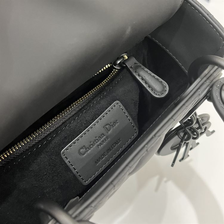 Mini Lady Dior Bag Black Ultramatte Cannage Calfskin – DB051