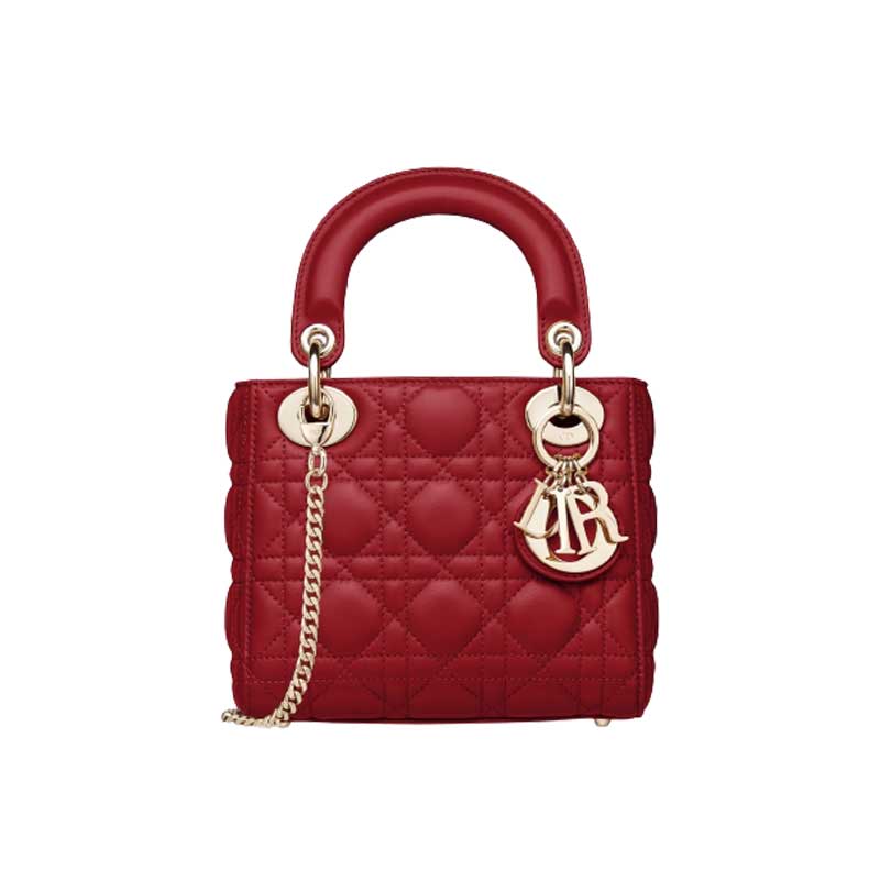 Mini Lady Dior Bag Cherry Red Cannage Lambskin – DB055