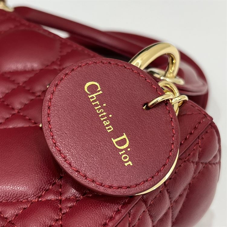 Mini Lady Dior Bag Cherry Red Cannage Lambskin – DB055