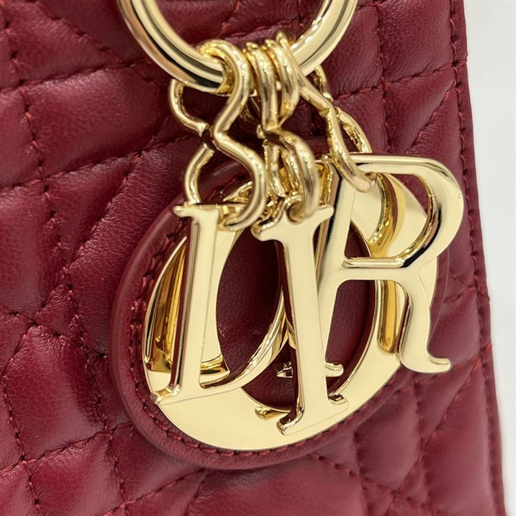 Mini Lady Dior Bag Cherry Red Cannage Lambskin – DB055