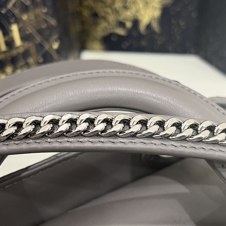 Mini Lady Dior Bag Grey Cannage Leather Silver Hardware – DB059