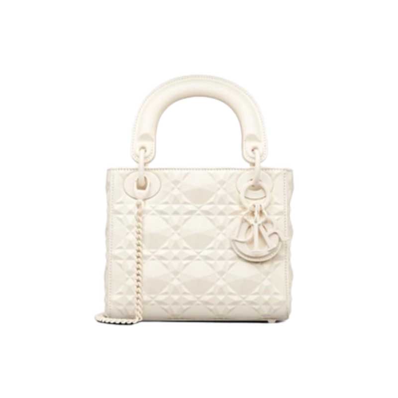 Mini Lady Dior Bag Latte Cannage Calfskin with Diamond Motif – DB063