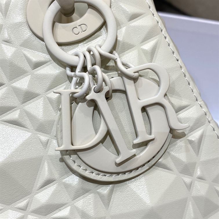 Mini Lady Dior Bag Latte Cannage Calfskin with Diamond Motif – DB063