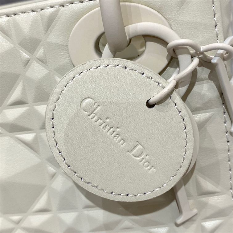 Mini Lady Dior Bag Latte Cannage Calfskin with Diamond Motif – DB063