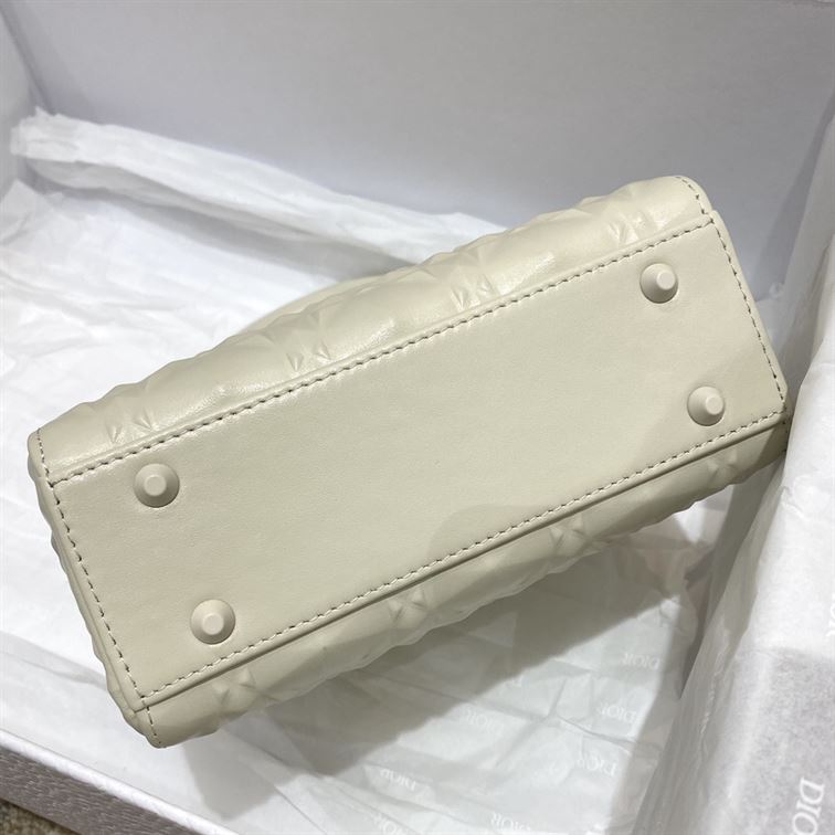 Mini Lady Dior Bag Latte Cannage Calfskin with Diamond Motif – DB063