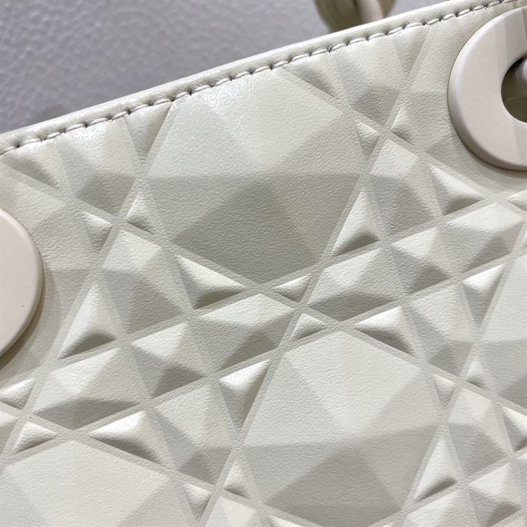 Mini Lady Dior Bag Latte Cannage Calfskin with Diamond Motif – DB063