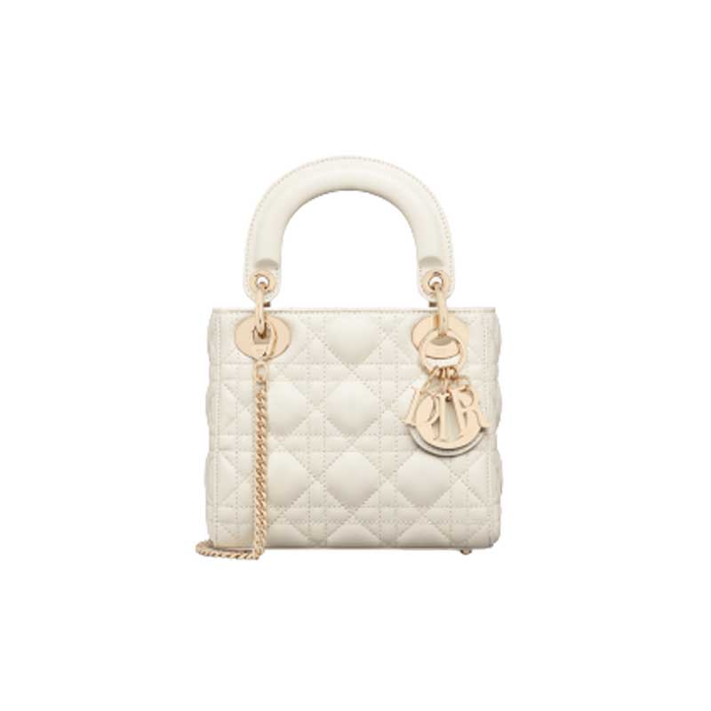 Mini Lady Dior Bag Latte Cannage Lambskin Gold Hardware – DB057