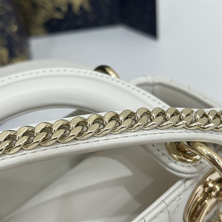 Mini Lady Dior Bag Latte Cannage Lambskin Gold Hardware – DB057