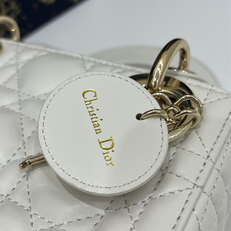 Mini Lady Dior Bag Latte Cannage Lambskin Gold Hardware – DB057