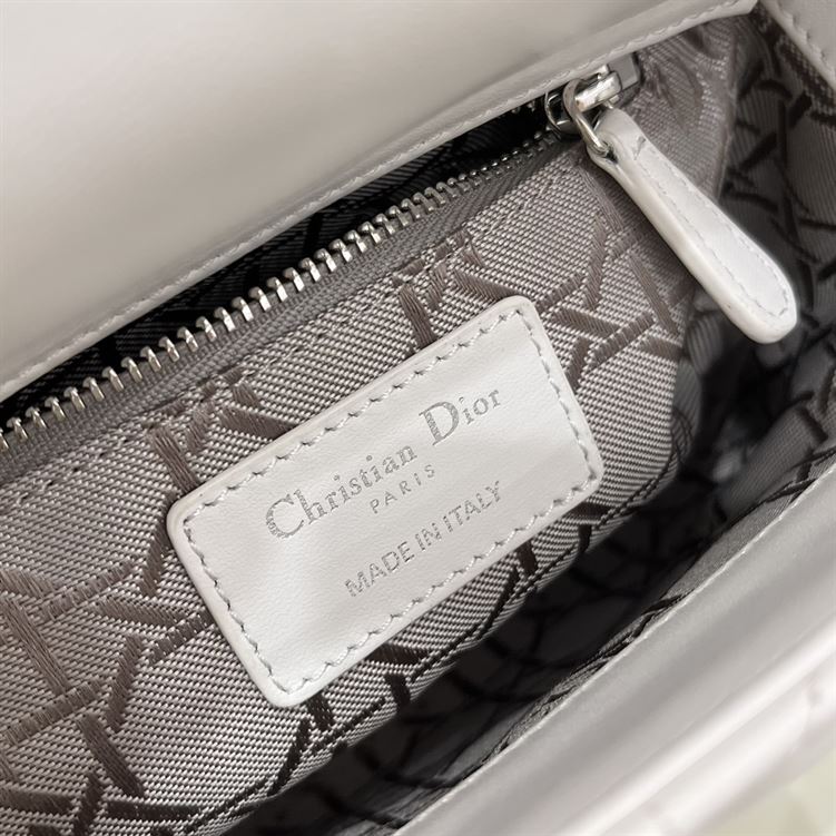 Mini Lady Dior Bag Latte Cannage Lambskin Silver Hardware – DB060