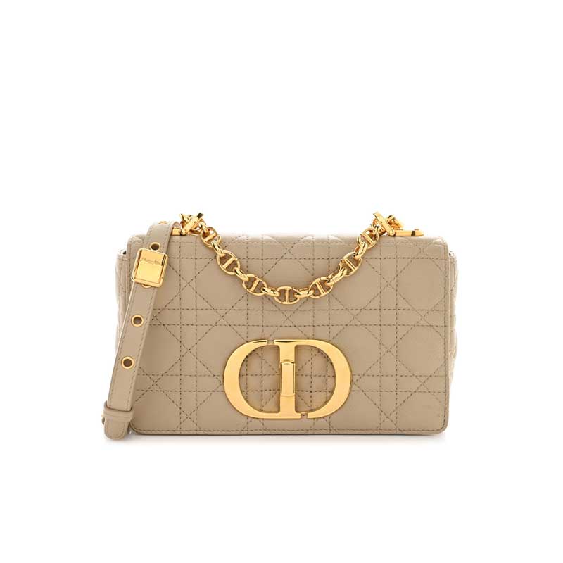 Small Dior Caro Bag Beige Supple Cannage Calfskin – DB067