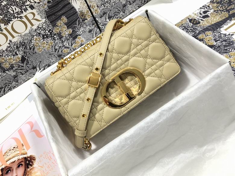 Small Dior Caro Bag Beige Supple Cannage Calfskin – DB067