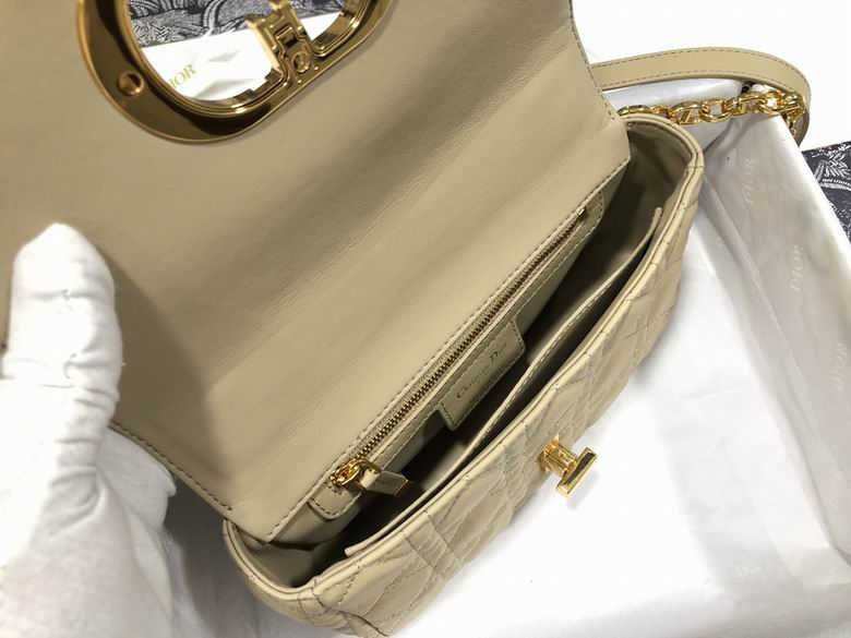 Small Dior Caro Bag Beige Supple Cannage Calfskin – DB067