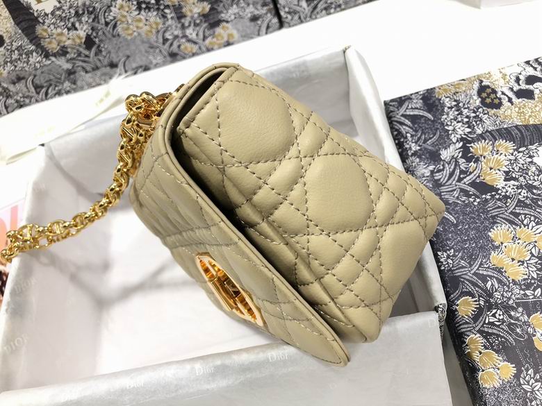 Small Dior Caro Bag Beige Supple Cannage Calfskin – DB067