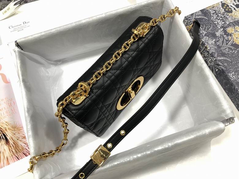 Small Dior Caro Bag Black Supple Cannage Calfskin – DB064