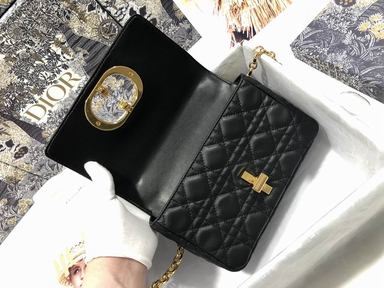 Small Dior Caro Bag Black Supple Cannage Calfskin – DB064