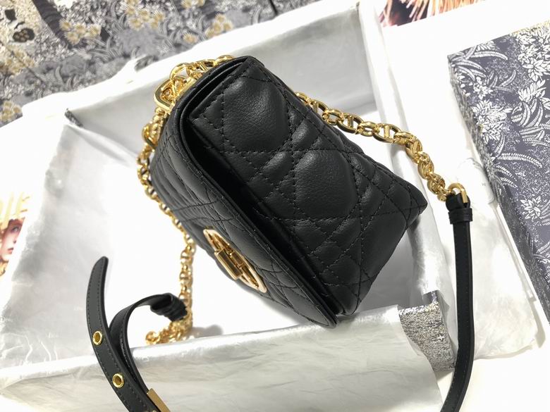 Small Dior Caro Bag Black Supple Cannage Calfskin – DB064