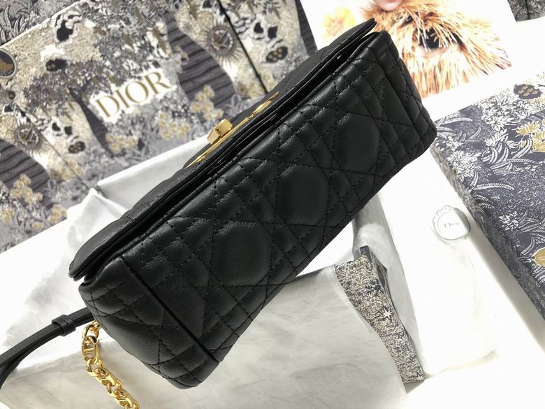 Small Dior Caro Bag Black Supple Cannage Calfskin – DB064