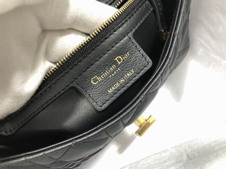 Small Dior Caro Bag Black Supple Cannage Calfskin – DB064