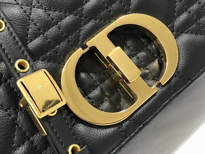 Small Dior Caro Bag Black Supple Cannage Calfskin – DB064