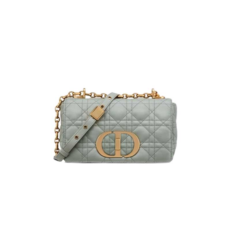 Small Dior Caro Bag Gray Supple Cannage Calfskin – DB065