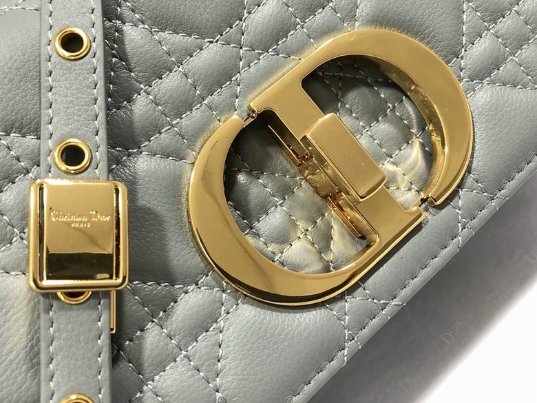 Small Dior Caro Bag Gray Supple Cannage Calfskin – DB065