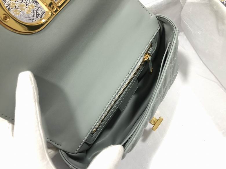 Small Dior Caro Bag Gray Supple Cannage Calfskin – DB065