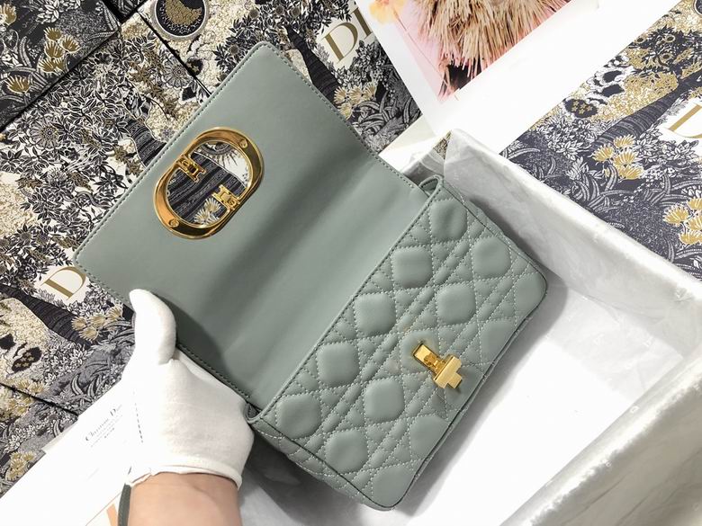 Small Dior Caro Bag Gray Supple Cannage Calfskin – DB065