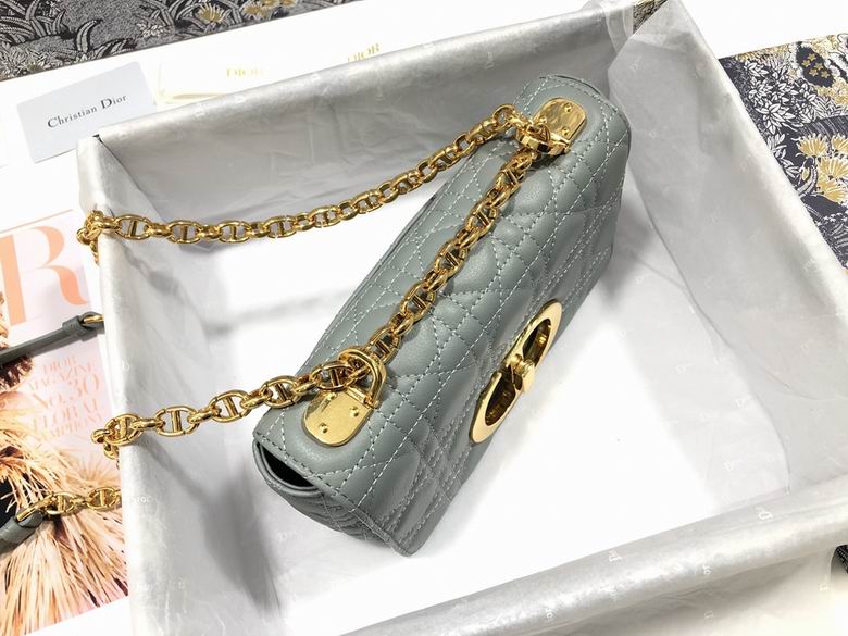 Small Dior Caro Bag Gray Supple Cannage Calfskin – DB065