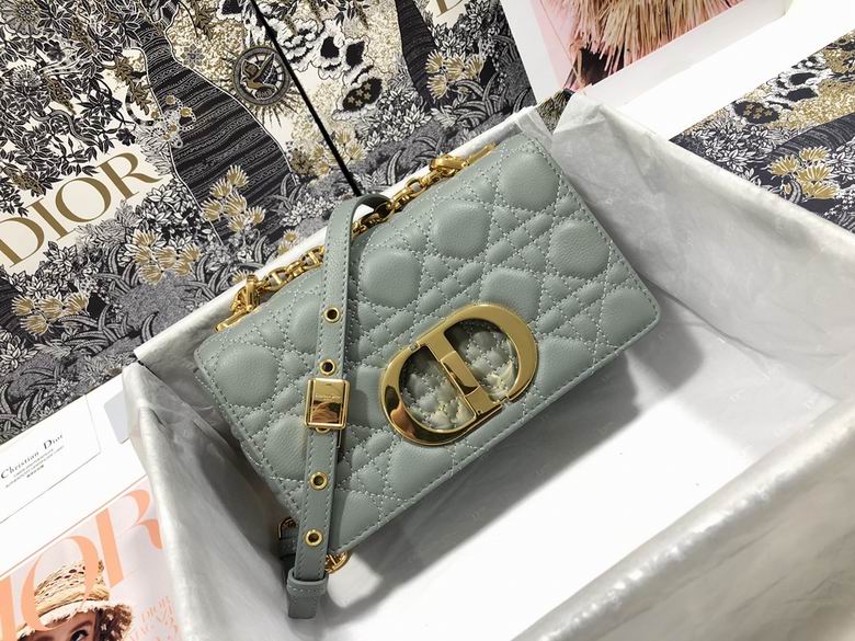 Small Dior Caro Bag Gray Supple Cannage Calfskin – DB065