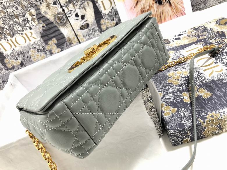 Small Dior Caro Bag Gray Supple Cannage Calfskin – DB065