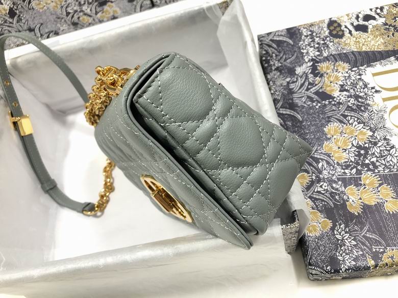 Small Dior Caro Bag Gray Supple Cannage Calfskin – DB065