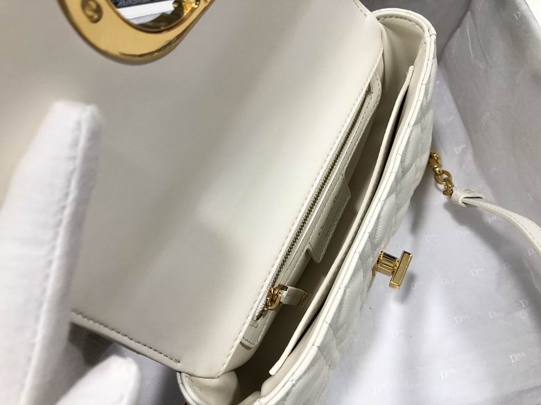 Small Dior Caro Bag Ivory Supple Cannage Calfskin – DB066