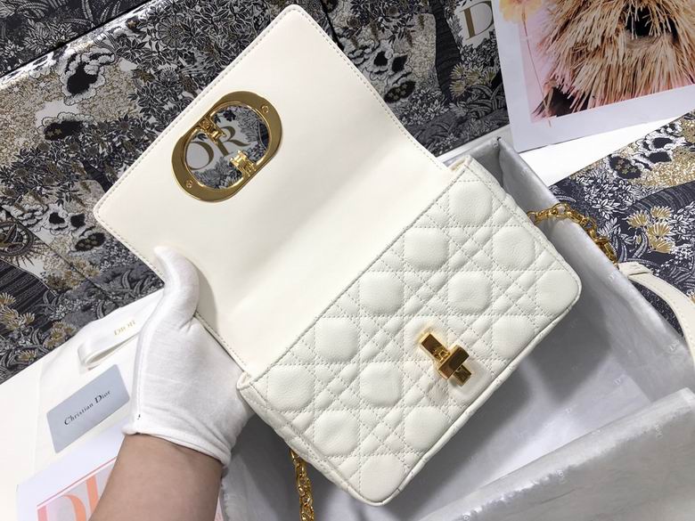 Small Dior Caro Bag Ivory Supple Cannage Calfskin – DB066