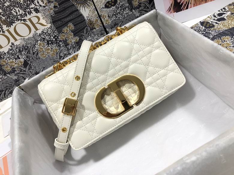 Small Dior Caro Bag Ivory Supple Cannage Calfskin – DB066
