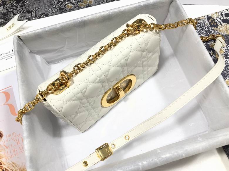 Small Dior Caro Bag Ivory Supple Cannage Calfskin – DB066