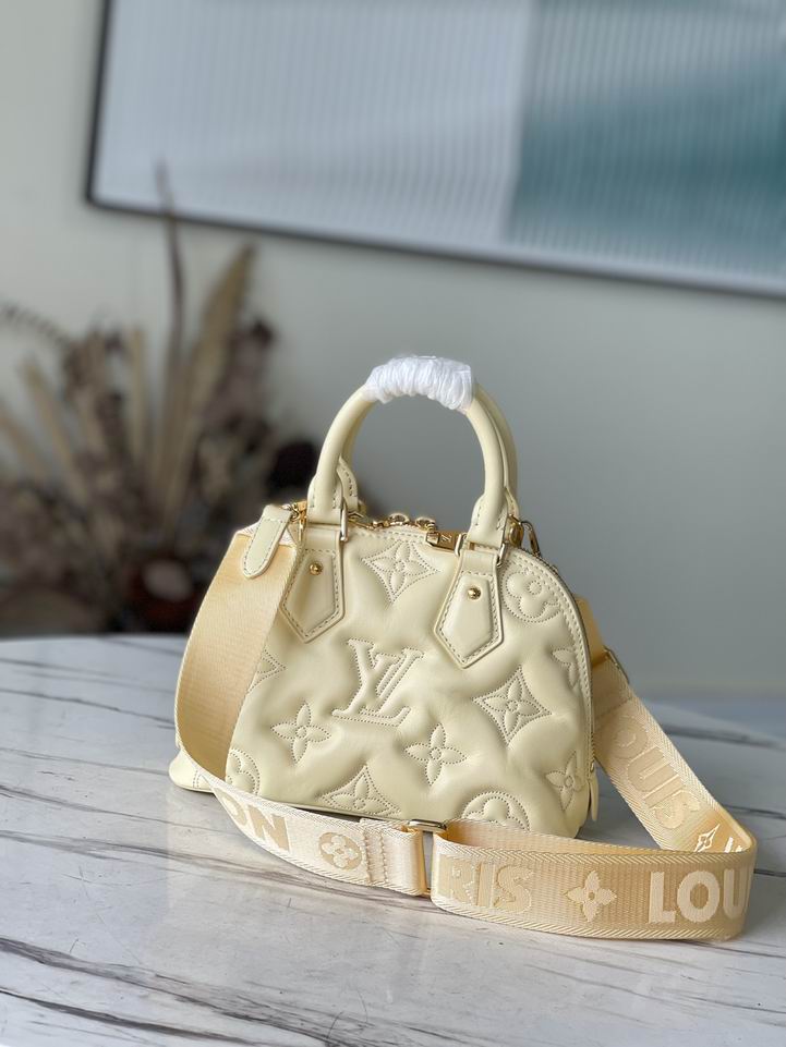 Louis Vuitton Alma BB Banana Yellow Quilted embroidered smooth calf leather – LB079