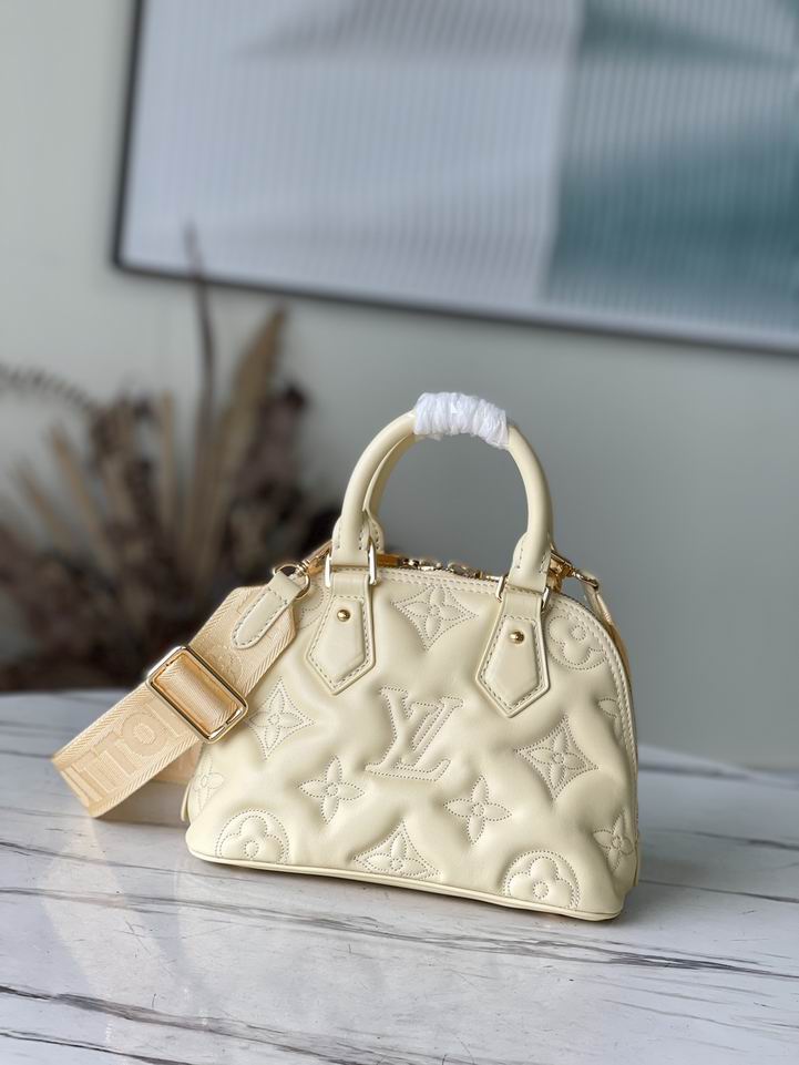 Louis Vuitton Alma BB Banana Yellow Quilted embroidered smooth calf leather – LB079