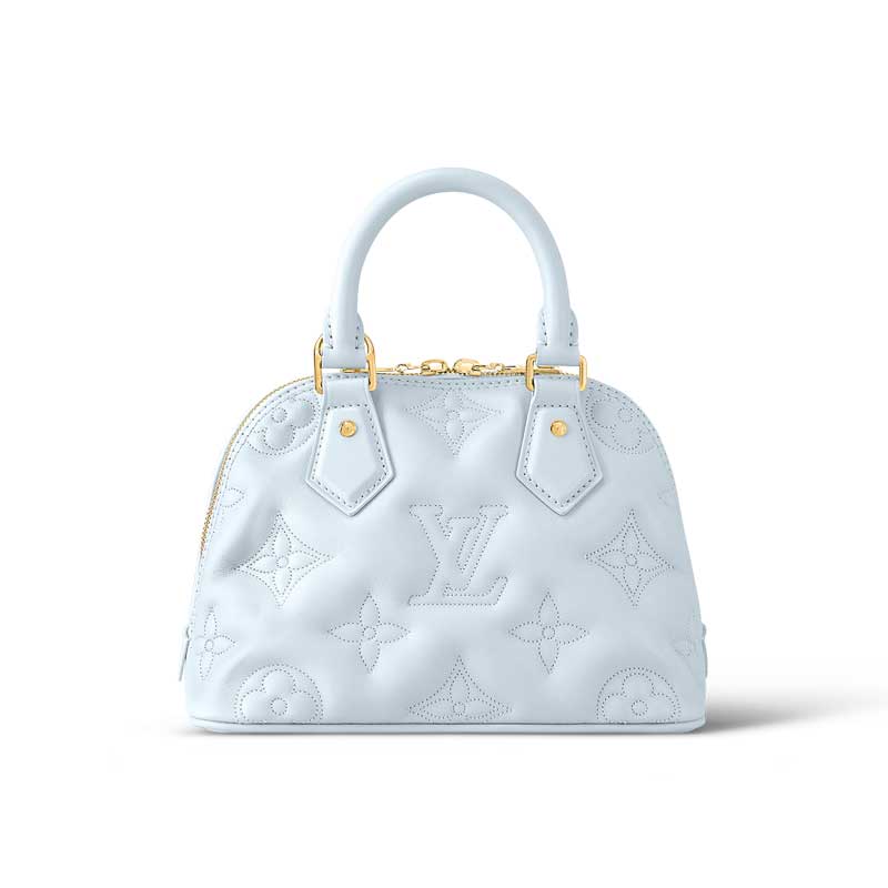 Louis Vuitton Alma BB Bleu Glacier Quilted embroidered smooth calf leather – LB080